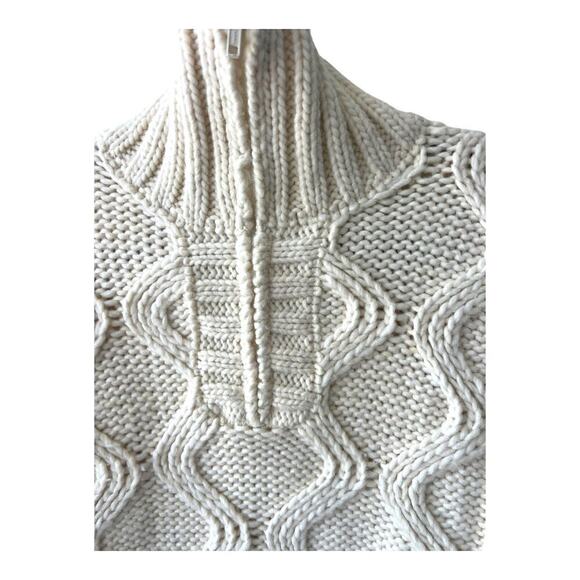 Zara Women's Alpaca Wool Jacket Zip Up Beige made in Italy Size Medium - Picture 4 of 10